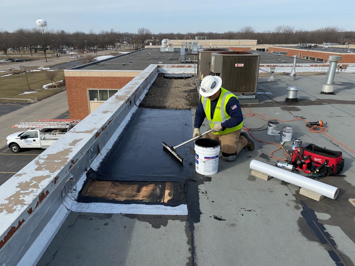 Commercial Flat Roof Repair in Cedar Rapids