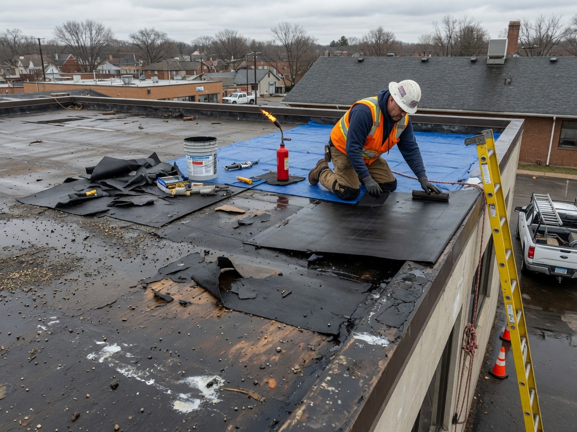 Emergency Flat Roof Repair in Cedar Rapids